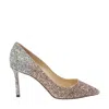 Jimmy Choo Romy Multicolor Pumps With All-over Glitters In Fabric And Leather Woman In Multi