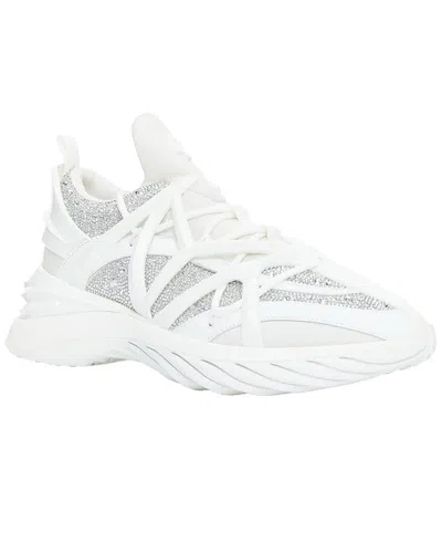 Jimmy Choo Women's Rubber Cosmos Crystal Round Toe Lace Up Sneakers Eu39  (authentic Pre-loved) In White