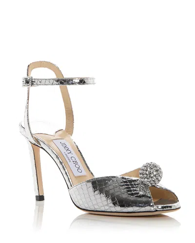 Jimmy Choo Women's Sacora Embellished High Heel Sandals - 100% Exclusive In Silver/crystal