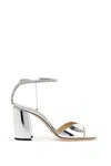 Jimmy Choo Saeda Sandal Block Heel 85 In Silver