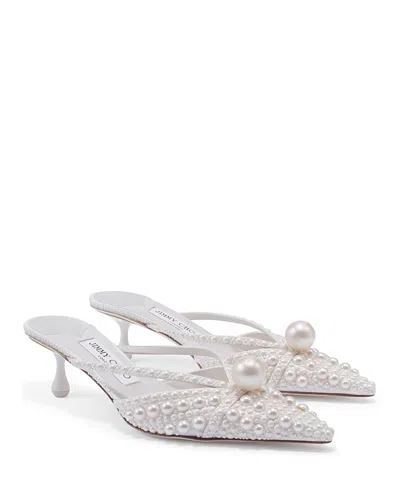 Jimmy Choo Women's Sana 50 Mule Pumps In White