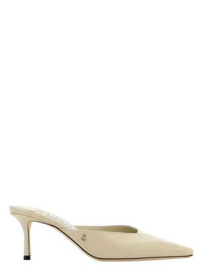 サンダル・ミュール JIMMY CHOO SAND LEATHER VIVI 65 MULES Jimmy Choo Sand Leather Vivi 65 Mules In Bamboo | ModeSens