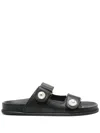 Jimmy Choo Fayence Leather-trimmed Faux Pearl-embellished Mesh Slides In Black