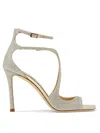 Jimmy Choo Silver Azia 95 Heeled Sandals In Gray