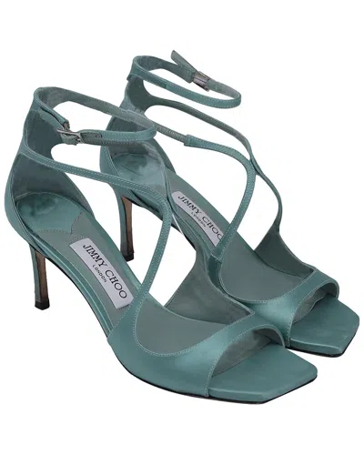 Jimmy Choo Women's Satin Azia 75 Sandal (authentic Pre-loved) In Blue