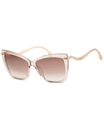 Jimmy Choo Beige Acetate Sunglasses In Brown