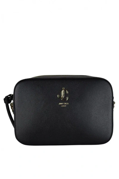 Jimmy Choo Logo Grained Leather Shoulder Bag In Purple