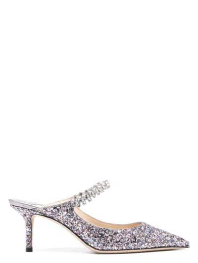 JIMMY CHOO WOMEN'S SILVER GLITTER CRYSTAL STRAP STILETTOS PUMPS | SIZE 36 | BING COLOR 65 COLOR CBF COLOR SPRIN