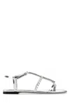 Jimmy Choo Gwyn Metallic Leather Flat Sandals In Multi