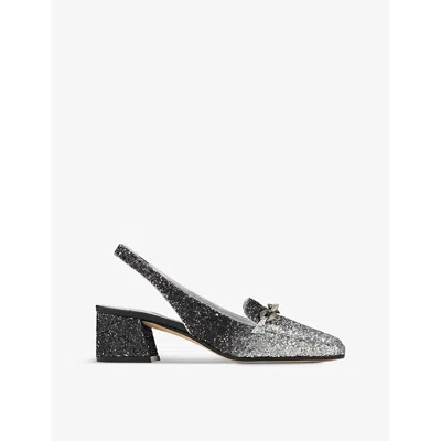 Jimmy Choo Diamond Tilda Sling Back 45 In Silver/black