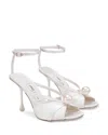 Jimmy Choo 95mm Siva Pearl-embellished Sandals In White
