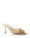 Jimmy Choo Women Metallic Leather Sky 70 Sandals In Gold