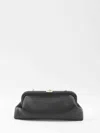 Jimmy Choo Structured Chain Strap Clutch Bag In Black