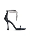Jimmy Choo Verity 100 Crystal Embellished Leather Sandals In Black