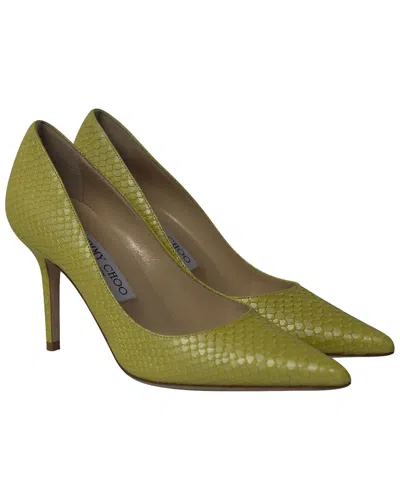Pre-owned Jimmy Choo Women's Snakeskin Leather Agnes Pearlized Snakeskin Pump (authentic  Pre-loved) In Green