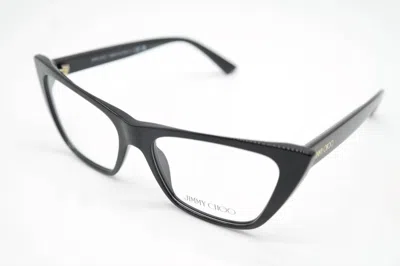 Jimmy Choo Women's Square Eyeglasses Frame In Black Gold In Metallic