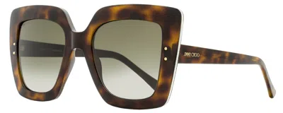Jimmy Choo Women's Square Sunglasses Auri /g 086ha Havana 53mm In Brown