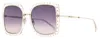 Jimmy Choo Women's Square Sunglasses Dany/s Ktsf7 Palladium/lilac 56mm In Multi