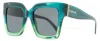 Jimmy Choo Women's Square Sunglasses Edna Pefir Green-aqua 52mm In Multi