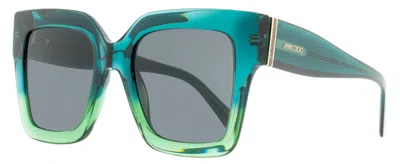 Jimmy Choo Women's Square Sunglasses Edna Pefir Green-aqua 52mm In Multi