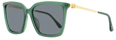 Jimmy Choo Women's Square Sunglasses Totta /g 1edir Green/gold 56mm In Multi