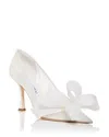 Jimmy Choo Women's Staz 90 Mesh Bow Pumps In Ivory/ivory
