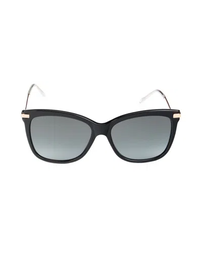 Jimmy Choo Women's Steff 55mm Wavy Rectangle Sunglasses In Gold Black