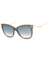 Jimmy Choo Steff Glitter Rectangular Sunglasses In Grey