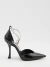Jimmy Choo Stevie 100 Crystal-embellished Pumps In Patent Leather