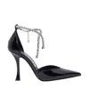 Jimmy Choo Stevie 100 Crystal-embellished Pumps In Patent Leather In Black