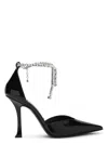 Jimmy Choo Stevie 100 Crystal-embellished Pumps In Patent Leather In Black