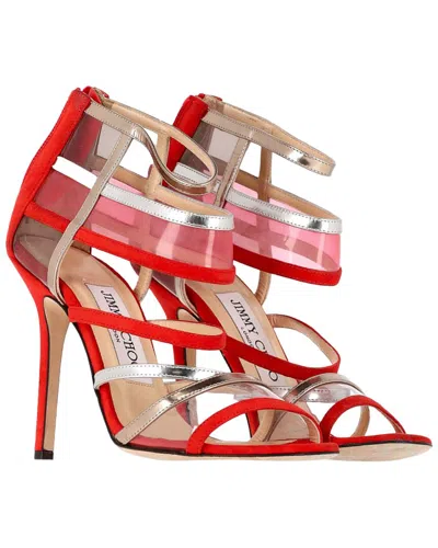 Pre-owned Jimmy Choo Women's Suede Maitai Sandal (authentic Pre-loved) In Red