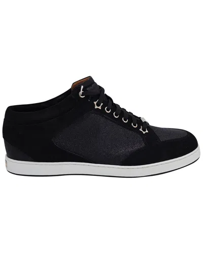 Jimmy Choo Women's Suede Miami Glitter-paneled Sneaker (authentic Pre-loved) In Black