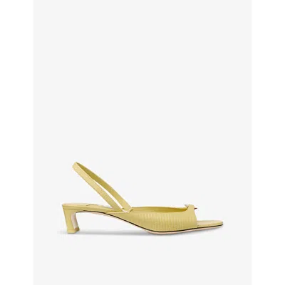 Jimmy Choo Lev 35mm Slingback Sandals In Sunbleached Yellow