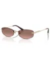 Jimmy Choo Wire Oval Sunglasses In Pink Gold