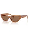 Jimmy Choo Woman Sunglass Jc5022b In Striped Havana Glitter Brown