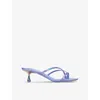 Jimmy Choo Etana 50 Leather Mules - Women's - Metallic Leather/leather In Tanzanite