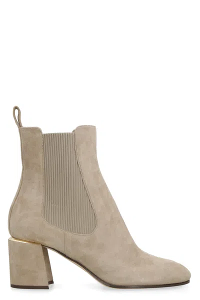 Jimmy Choo Thessaly Suede Chelsea Ankle Boots In Tan
