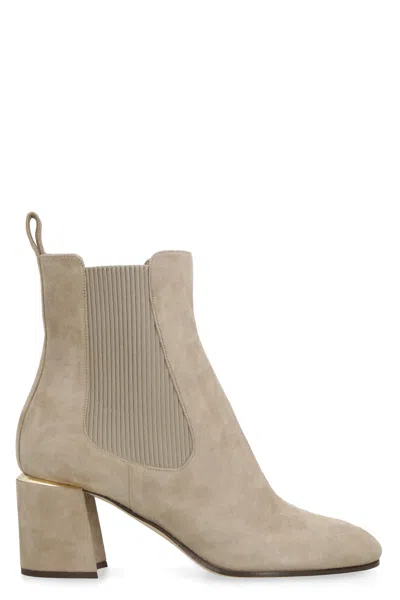 Jimmy Choo Thessaly Suede Chelsea Ankle Boots In Brown