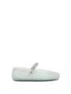Jimmy Choo Light Green Jelly Ballet Flats With Crystal In Blue