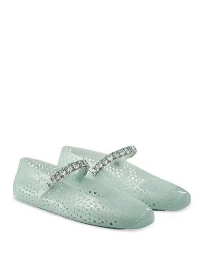 Jimmy Choo Women's The Jelly Transparent Crystal Ballet Flats