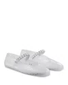 Jimmy Choo The Jelly Transparent Ballet Flats With Crystals Women In Transparent