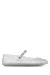Jimmy Choo The Jelly Transparent Ballet Flats With Crystals Women In White