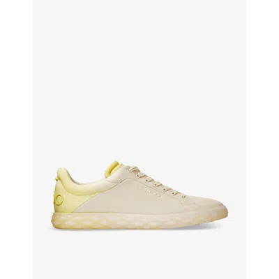 Jimmy Choo Diamond Maxi Brand-embellished Leather Low-top Trainers In V Bamboo/sunbleached