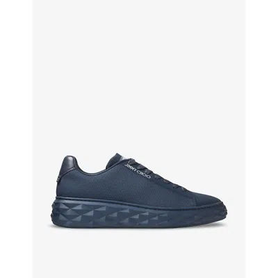 Jimmy Choo Womens V Vy Diamond Leather Low-top Trainers In V Navy