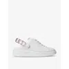 Jimmy Choo Woman Sneakers White Size 11 Leather In V White/powder Pink