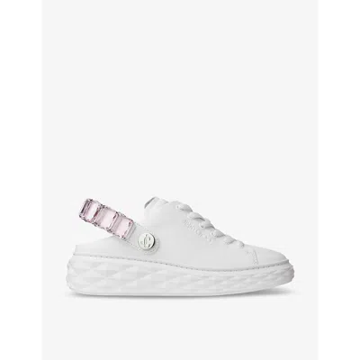 Jimmy Choo Diamond Sling In V White/powder Pink