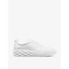 JIMMY CHOO DIAMOND MAXI LOGO-EMBOSSED LEATHER LOW-TOP TRAINERS