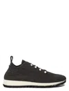Jimmy Choo Cashmere Knit Sneakers Pearl Embellishments In Grey
