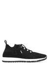 Jimmy Choo Cashmere Knit Sneakers Pearl Embellishments In Black
